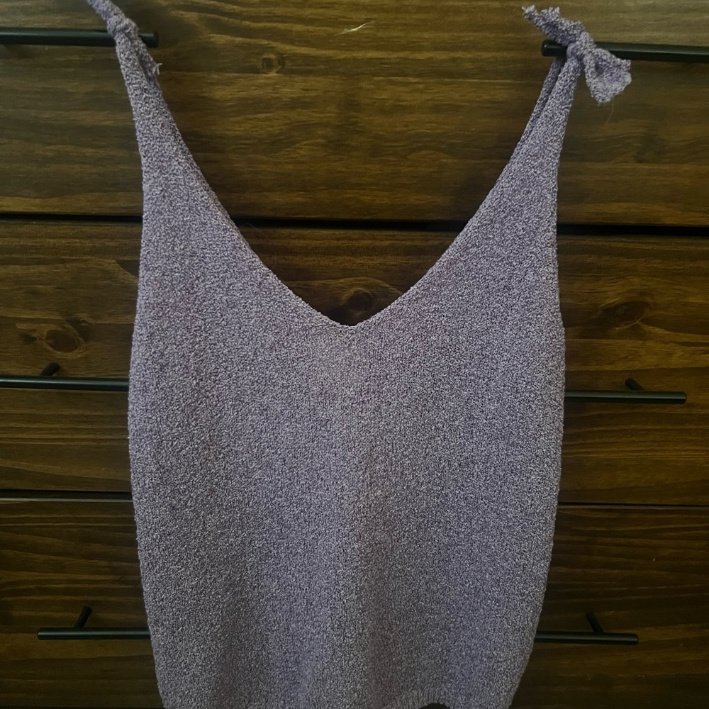 Light Blue Knit Tank Top - Picture 3 of 6